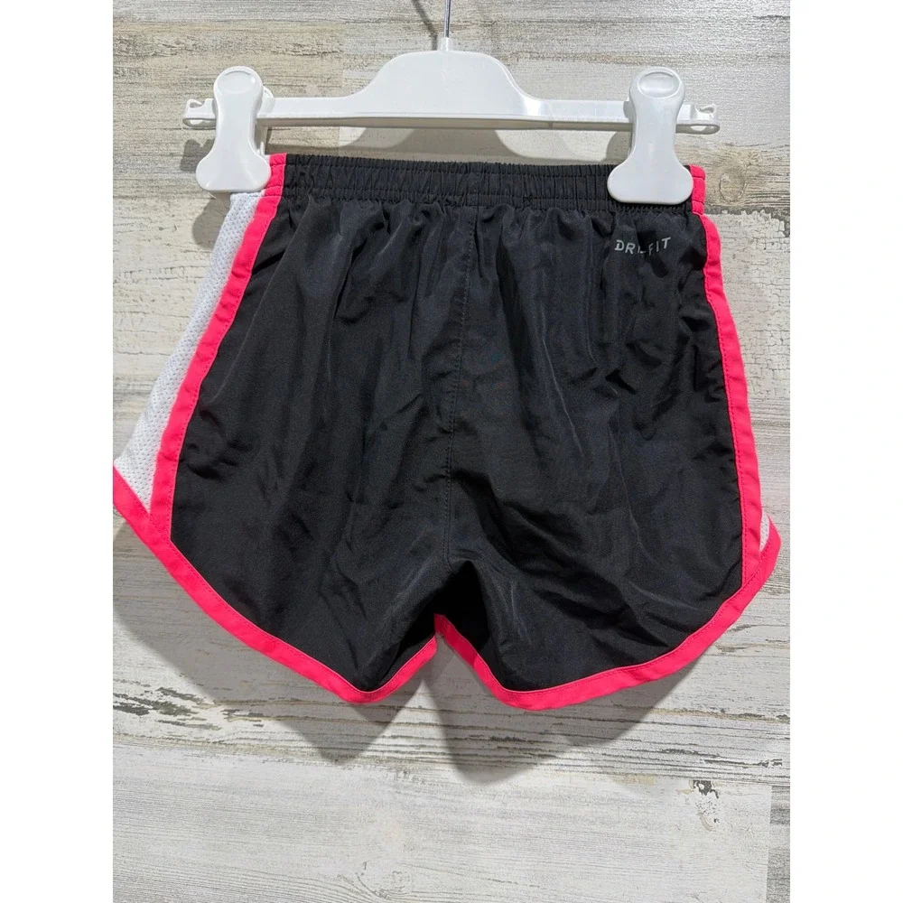Nike Dri-FIT Shorts Girls Size 6 Black Pink Mesh Athletic Sporty *Flawed